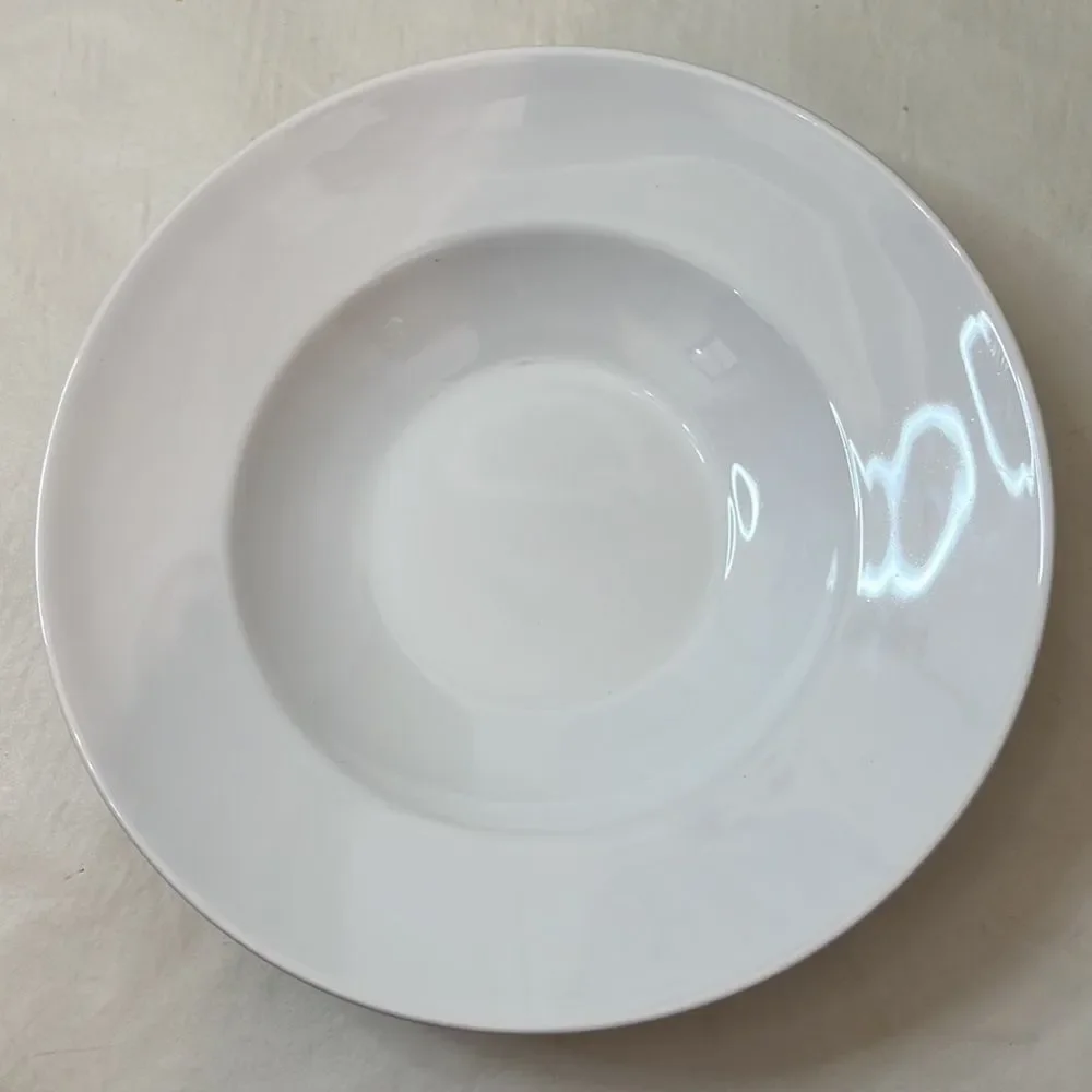 Alfredissimo Serving Bowls Large 12 Inch Round White Rimmed Set Of 2 Portugal